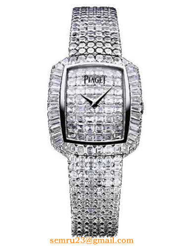 Limelight Elongated Cushion in White Gold with Diamond Bezel on White Gold Diamond Bracelet with Pave Diamond Dial