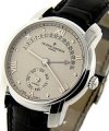 Patrimony 31 Day Retrograde in White Gold on Black Alligator Leather Strap with Silver Dial