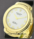 Cellini - Yellow Gold - 36mm on Black Strap with White Roman Dial