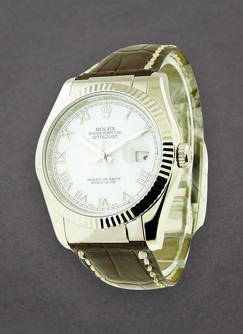 Rolex Unworn Datejust in White Gold with Fluted Bezel