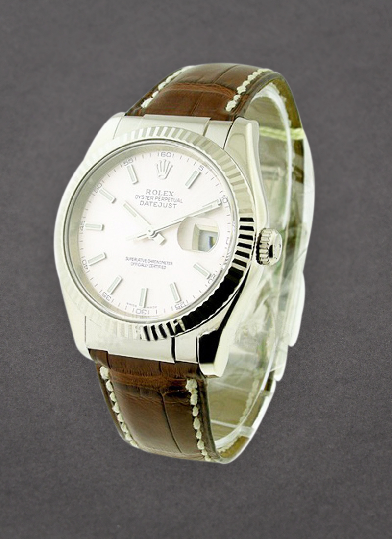 Pre-Owned Rolex Datejust 36mm in White Gold with Fluted Bezel