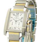 Tank Francaise Chronoflex in Steel and Yellow Gold on 2-Tone Bracelet with White Dial- Largest Size - New Style