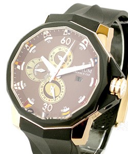 Admirals Cup Tides 48mm in Rose Gold  On Black Rubber Strap with Brown Dial