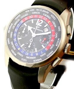 World Time Chronograph WW.TC Titanium Case on Rubber Strap with Black Dial
