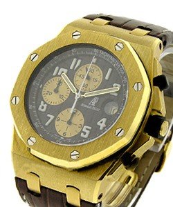 Arnold Schwarzenegger Offshore Chronograph in Yellow Gold On Brown Leather Strap with Brown Dial