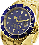 Submariner in Yellow Gold with Blue Bezel on Oyster Bracelet with Blue Dial