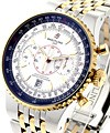 Navitimer Montbrillant Legende in Steel and Rose Gold  on Bracelet with Silver Dial and Gold Subdials