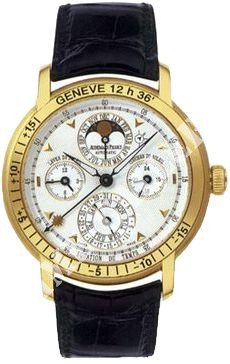 Los Angeles Audemars Piguet Equation du Temps in Yellow Gold on Brown Leather Strap with White Dial