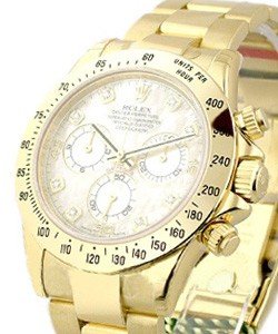 Daytona in Yellow Gold on Yellow Gold Oyster Bracelet with Mother of Pearl Diamond Dial