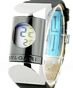 Ipno Lady's in Steel on Black Satin Strap with Silver Digital Dial