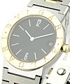 Bvlgari-Bvlgari Quartz in Stainless Steel with Yellow Gold Bezel on 2-Tone Bracelet with Black Dial