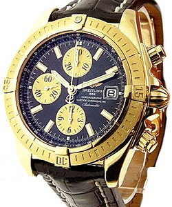 Chronomat Evolution Rose Gold on Strap with Black Dial 