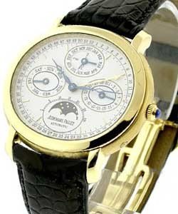 Millenary  Perpetual Calendar in Yellow Gold on Black Crocodile Leather Strap with Silver Dial