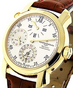 Malte Dual Time Regulateur in Yellow Gold on Brown Alligator Leather Strap with Silver Dial