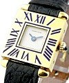 Square Quadrant with Enamel Numerals 18 KT Yellow Gold on Strap