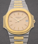 Nautilus Lady's in Steel with Yellow Gold Bezel on Steel and Yellow Gold Bracelet with Champagne Dial
