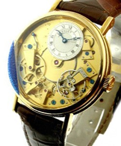La Tradition - Automatic New Style Yellow Gold on Strap with Skeleton Dial 