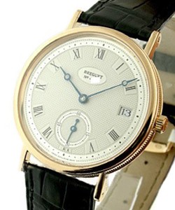 Classique Automatic in Rose Gold  On Black Leather Strap with Silver Dial 