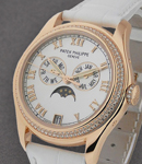 4936 Annual Calendar Ladies Diamond Bezel Rose Gold on Strap with MOP Dial
