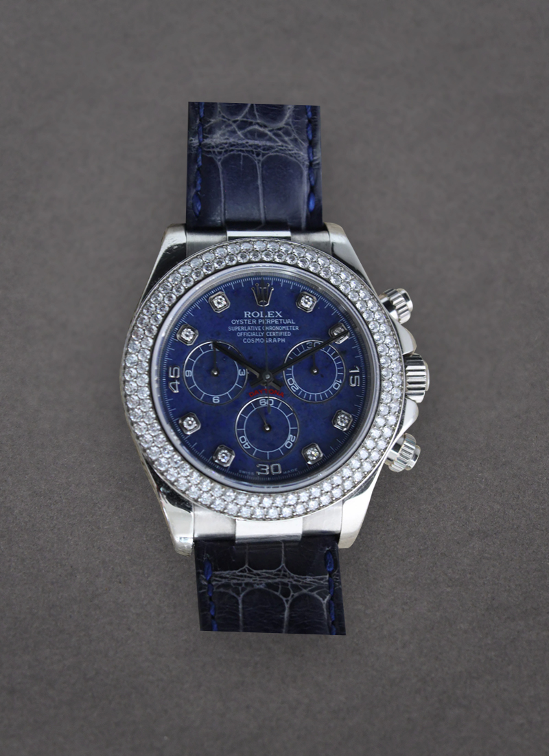 Pre-Owned Rolex Daytona in White Gold with Diamond Bezel -circa 2002