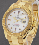 Yacht-master Large Size 40mm in Yellow Gold on Yellow Gold Bracelet with White MOP Ruby Dial