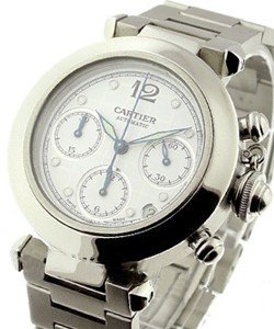 Pasha Chronograph in Steel on Steel Bracelet with Silver Dial
