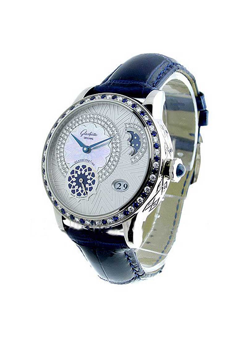 Glashutte Star Collection Nordic Light 39.4mm Automatic in White Gold with Diamond, Sapphires bezel