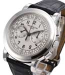 5070G Chronograph in White Gold on Black Alligator Leather Strap with Silver Dial