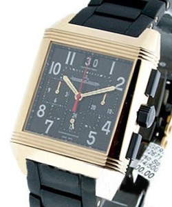 Reverso Squadra Chrono Limited Edition in Rose Gold  on Black Articulated Rubber Strap with Black Arabic Dial