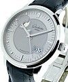 Senator PanoRama Date with Moon Phase  Steel on Strap with Grey Dial 