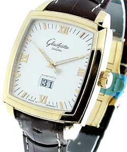 Senator Karree Panorama Date 40mm Autoamtic in Rose Gold on Brown Crocodile Leather Strap with Silver Dial