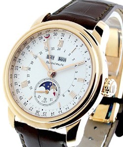 Le Brassus GMT Moon Phase Calendar Rose Gold on Strap with White Dial