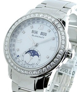 Leman Moonphase & Calendar 33.5mm Automatic in Steel with Diamond Bezel on Steel Bracelet with MOP Diamonds Dial