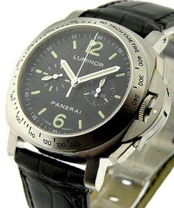 PAM 215 - Lemania Movement Chronograph Special Edition 2005- On Black Rubber Strap with Black Dial