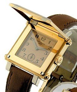 5099 Gondolo with Flip Lid Top in Rose Gold and White Gold on Brown Calfskin Leather Strap With Cream Dial