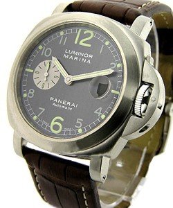 PAM 86 - Marina in Steel on Black Leather Strap with Anthracite Dial