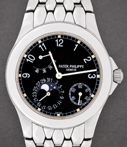 Power Reserve Moonphase Ref 50851A in Steel on Steel Bracelet with Black Dial