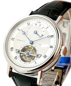 5317 Automatic Tourbillon with Power Reserve Indicator Platinum on Strap with Silver Dial