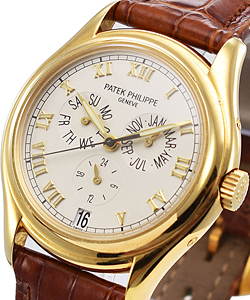 5035J - Annual Calendar in Yellow Gold on Brown Crocodile Leather Strap with White Dial - Discontinued