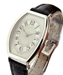 Chronometro Gondolo Ref 5098P in Platinum on Black Alligator Leather Strap with Silver Dial