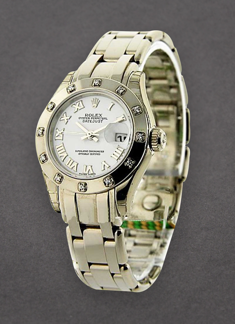 Rolex Unworn Masterpiece Lady's in White Gold with 12 Diamond Bezel