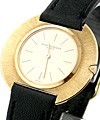 Vintage Vacheron Constantin1960s in Rose Gold On Black Leather Strap with Champagne Dial