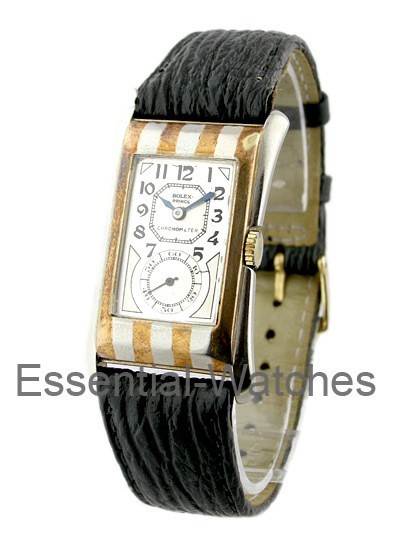 Pre-Owned Rolex Vintage Rolex Stripe Prince in 9 KT Gold  - Circa 1930's 971A