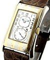 Vintage Striped Prince Brancard in 9 KT Gold 2Toned on Brown Strap with Silver Dial
