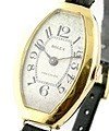 Vintage Precision Tonneau in Yellow Gold on Black Strap with Silver Dial