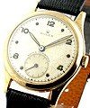 Vintage Oyster in Yellow Gold on Black Crocodile Leather Strap with Silver Dial