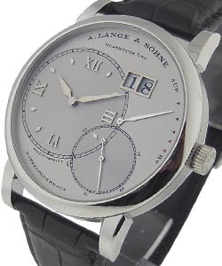 Grand Lange 1 Mechanical in Platinum On Black Crocodile Leather Strap with Silver Dial