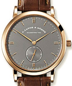 Saxonia Mens Mechanical in Rose Gold On Brown Crocodile Strap with Slate Grey Dial