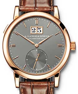 Saxonia Automatik Mens in Rose Gold Rose Gold on Brown Crocodile Strap with Dark Grey Dial