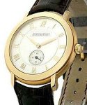 Jules Audemars 36mm in Rose Gold on Brown Crocodile Leather Strap with White Dial